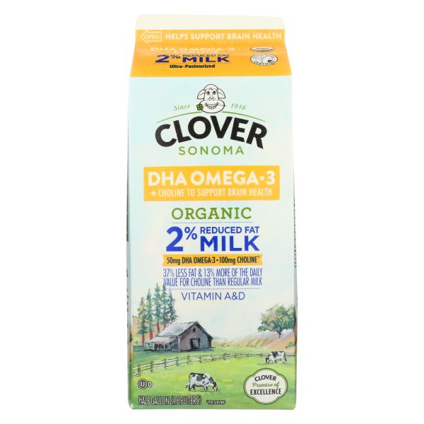 CLOVER SONOMA: Dha Omega 3 Organic 2 Percent Reduced Fat Milk, 64 fo
