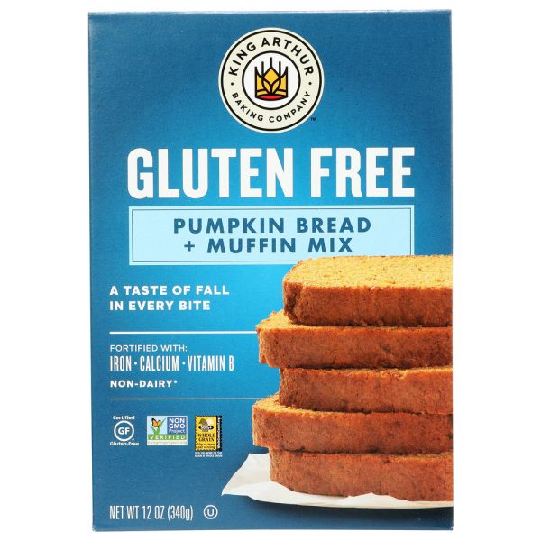 KING ARTHUR: Gluten Free Pumpkin Bread Muffin Mix, 12 oz