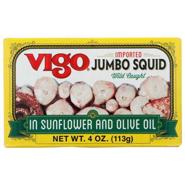 VIGO: Jumbo Squid In Oil, 4 oz