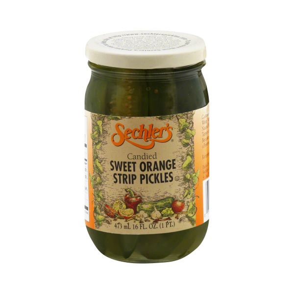 SECHLERS: Candied Sweet Orange Strip Pickles, 16 oz