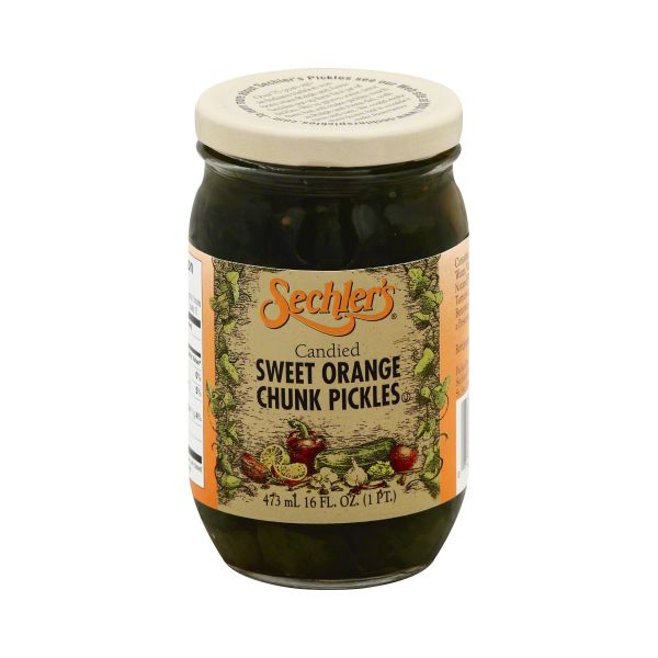 SECHLERS: Candied Sweet Orange Chunk Pickles, 16 oz
