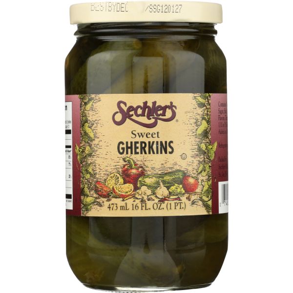 SECHLERS: Pickles Sweet Gherkins , 16 oz