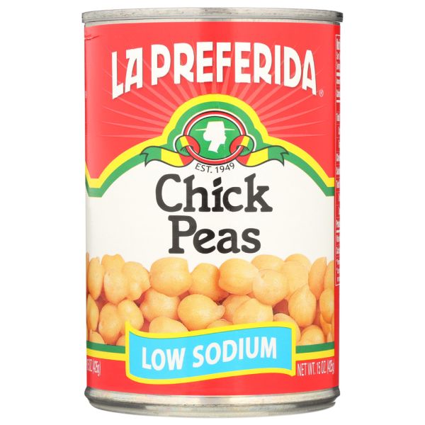LA PREFERIDA: Low Sodium Chick Peas Beans, 15 oz