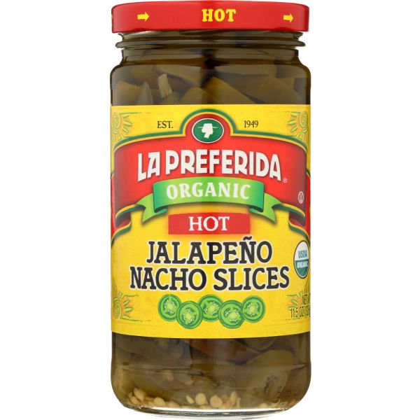 LA PREFERIDA: Organic Jalapeno Nacho Slices Hot, 11.5 oz
