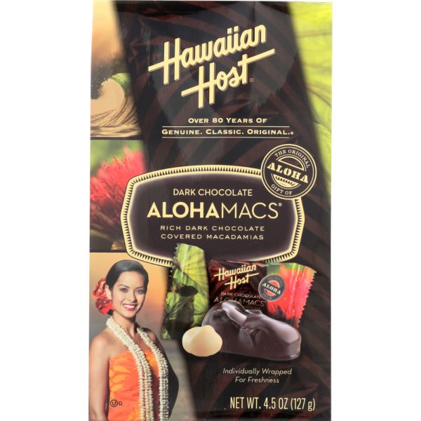 HAWAIIAN HOST: Chocolate Covered Alohamac Premium, 4.5 oz