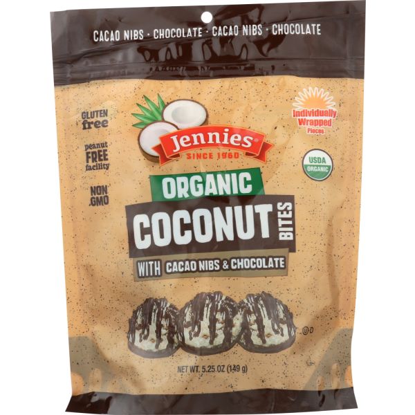 JENNIES: Organic Coconut Bites With Cacao Nibs, 5.25 oz