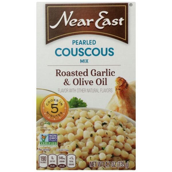 NEAR EAST: Pearled Coucous Roasted Garlic and Olive Oil, 4.7 oz