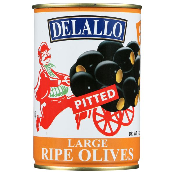 DELALLO: Olive Black Pitted Large, 6 oz