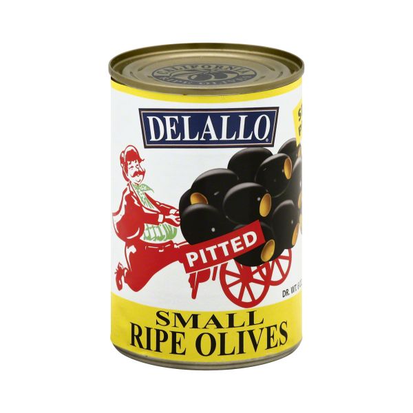 DELALLO: Pitted Black Olive Small, 6 oz