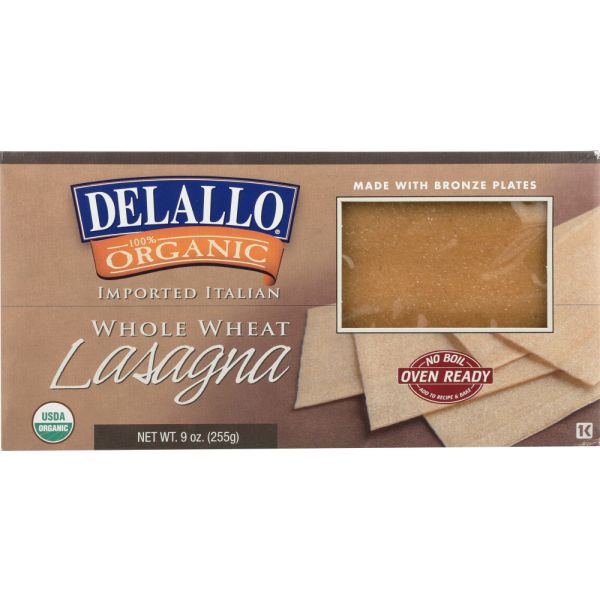 DELALLO: Organic Whole Wheat Lasagna Oven Ready, 9 oz