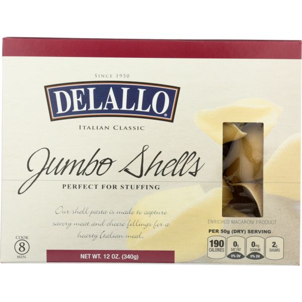 DELALLO: Pasta Jumbo Shells, 12 oz
