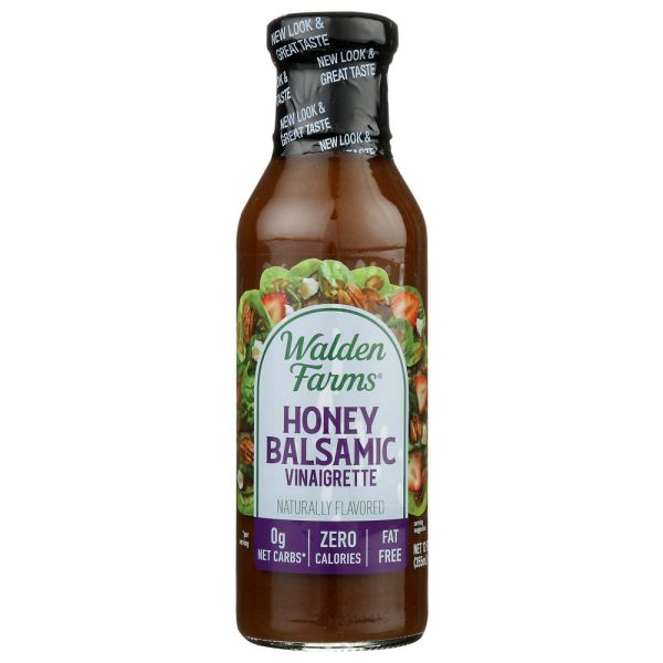 WALDEN FARMS: Honey Balsamic Vinaigrette, Free From Calorie Sugar Fat Gluten & Carbohydrate, 12 Oz
