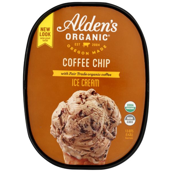 ALDENS ORGANIC: Organic Coffee Chip Ice Cream, 48 oz