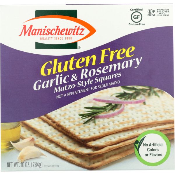 MANISCHEWITZ: Matzo Garlic Rosemary Gluten Free, 10 oz