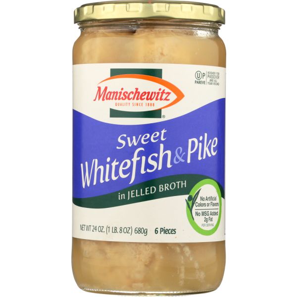 MANISCHEWITZ: Sweet Whitefish & Pike in Jelled Broth, 24 Oz