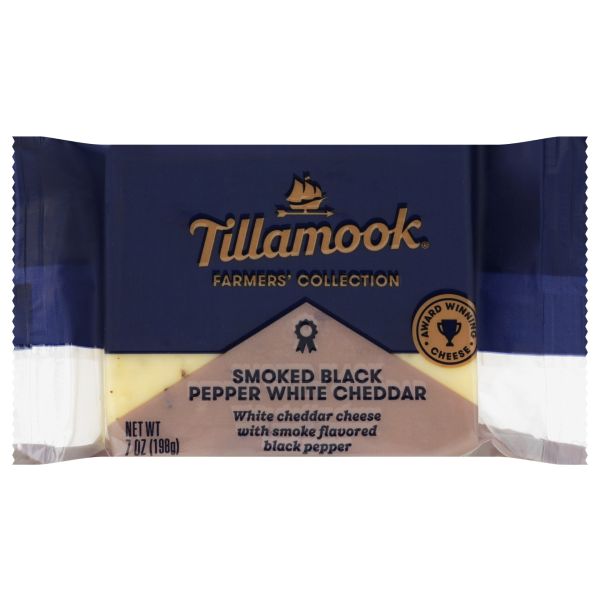TILLAMOOK: Smoke Black Pepper White Cheddar Cheese, 7 oz