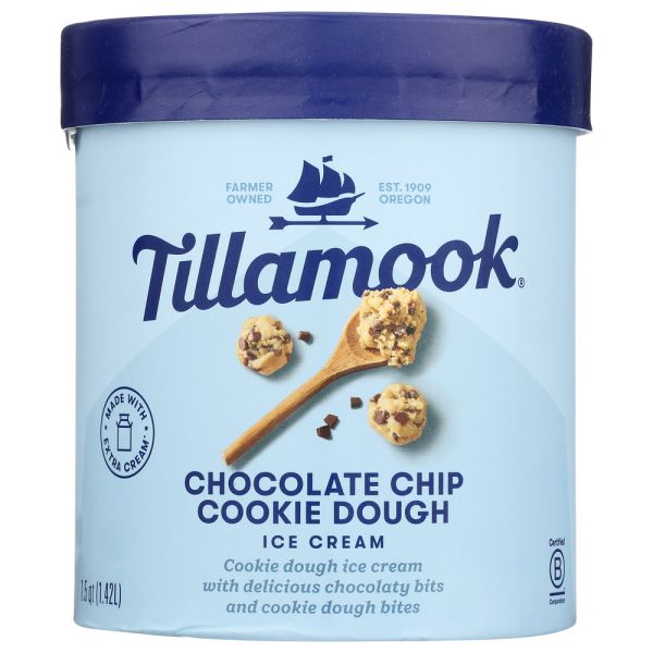 TILLAMOOK: Ice Cream Chocolate Chip Cookie Dough, 48 oz