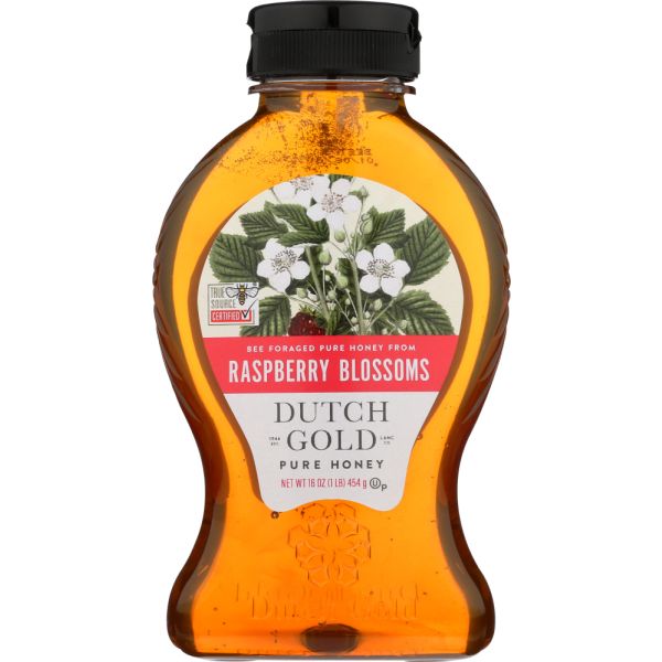 DUTCH GOLD: Blossoms Honey Raspberry, 16 oz