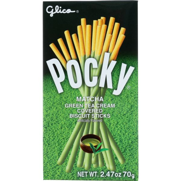 GLICO: Pocky Matcha Green Tea Cream Biscuit Sticks, 2.47 oz