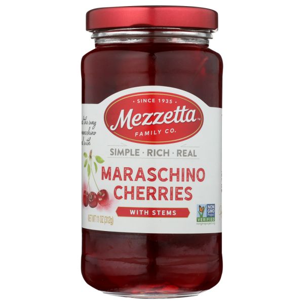 MEZZETTA: Maraschino Cherries With Stems, 11 oz