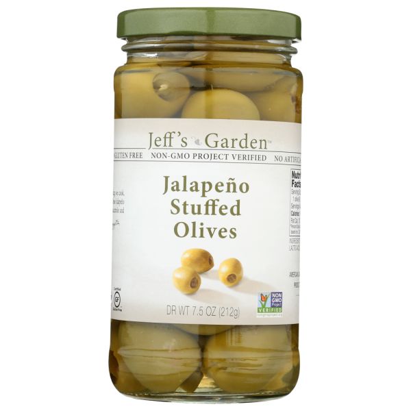 JEFFS NATURALS: Jalapeno Stuffed Olives, 7.5 oz