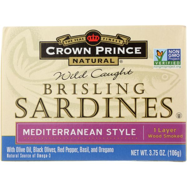 CROWN PRINCE: Sardine Bristling Mediterranean Style, 3.75 oz