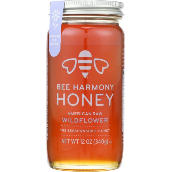 BEE HARMONY: American Raw Wildflower Honey, 12 oz