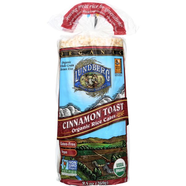 LUNDBERG: Organic Rice Cakes Cinnamon Toast, 9.5 oz