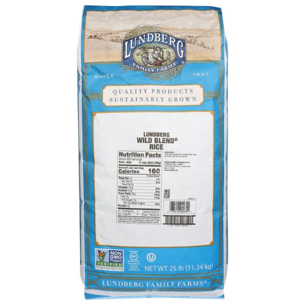 LUNDBERG: Wild Brown Rice, 25 lb