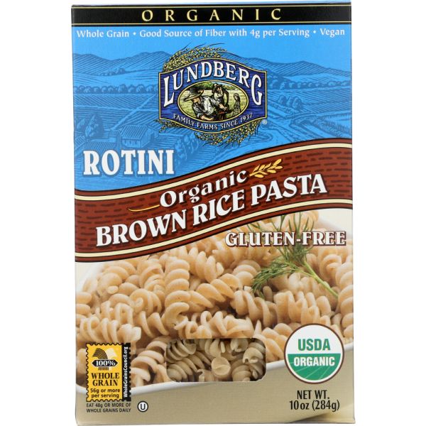 LUNDBERG: Pasta Brown Rice Rotini Organic Gluten Free, 10 oz
