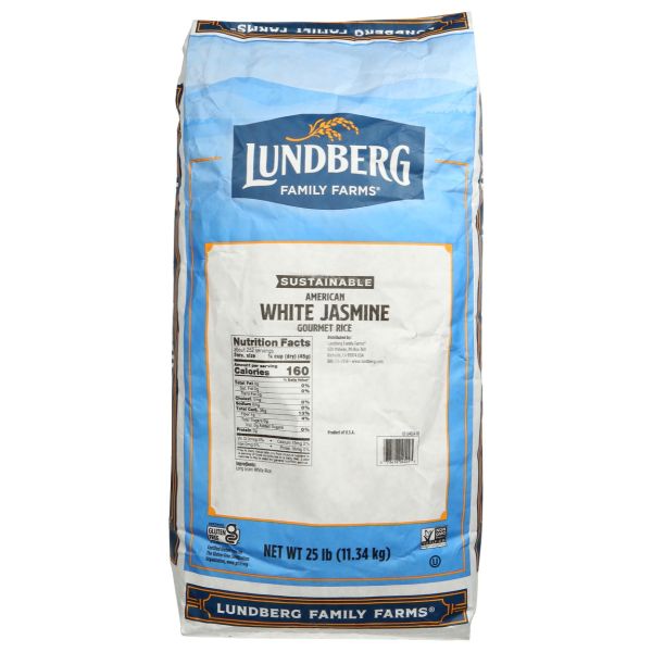 LUNDBERG: Rice White Jasmine, 25 lb