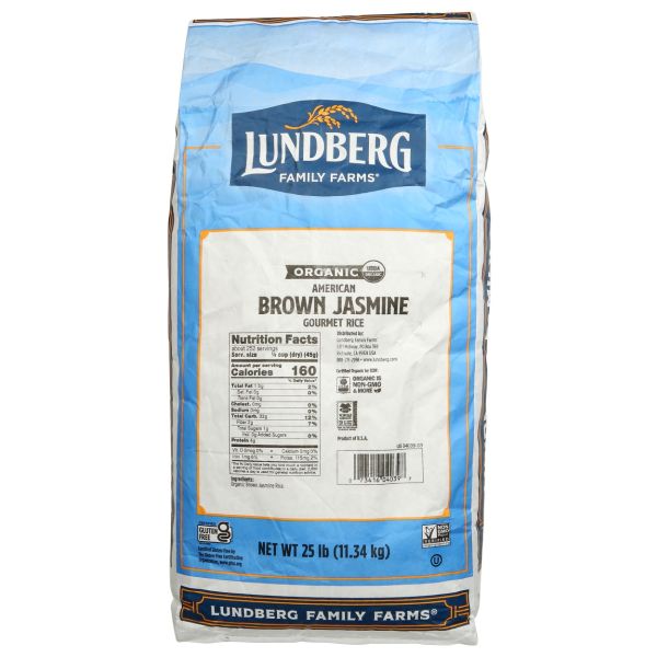 LUNDBERG: Organic Brown Jasmine Rice, 25 lb