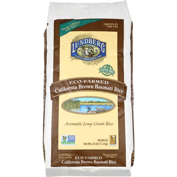 LUNDBERG: Premium Brown Basmati Rice, 25 lb