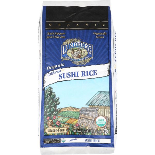 LUNDBERG: Rice Sushi Organic, 25 lb