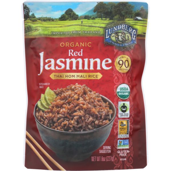 LUNDBERG: Red Jasmine Thai Hom Mali Rice Organic, 8 oz