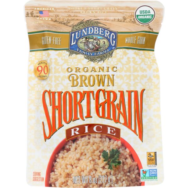 LUNDBERG: Rice Brown Short Grain Organic, 8 oz