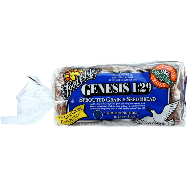 Food for Life Organic Genesis 1:29 Sprouted Whole Grain and Seed Bread, 24 Oz