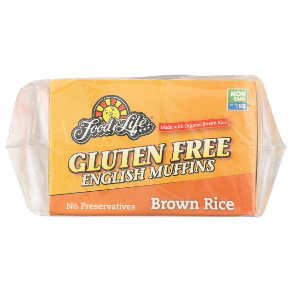 Food for Life Gluten Free English Muffins Brown Rice, 18 Oz