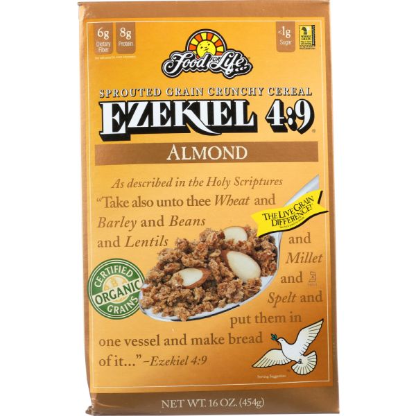 FOOD FOR LIFE: Ezekiel 4:9 Sprouted Grain Cereal Almond, 16 oz