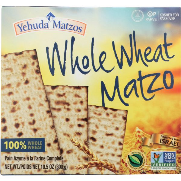 YEHUDA MATZOS: Whole Wheat Matzo, 10.50 oz