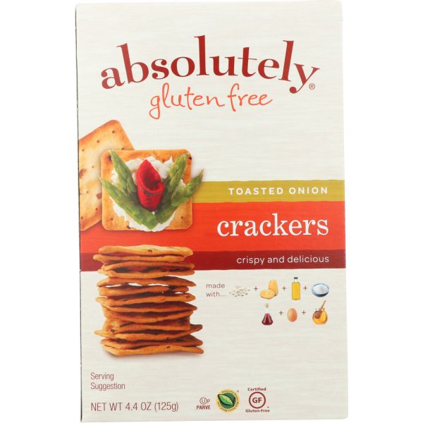 ABSOLUTELY GLUTEN FREE: Cracker Gluten Free Toasted Onion, 4.4 oz
