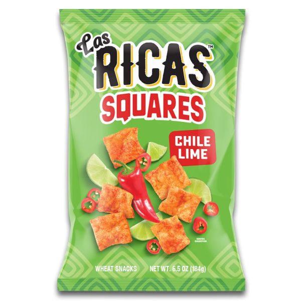 LAS RICAS: Squares Chile Lime Snacks, 6.5 oz