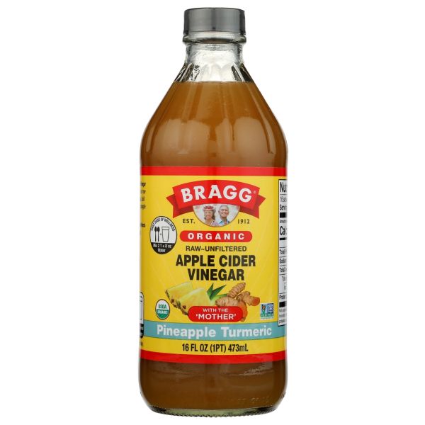 BRAGG: Organic Apple Cider Vinegar Pineapple Turmeric, 16 fo