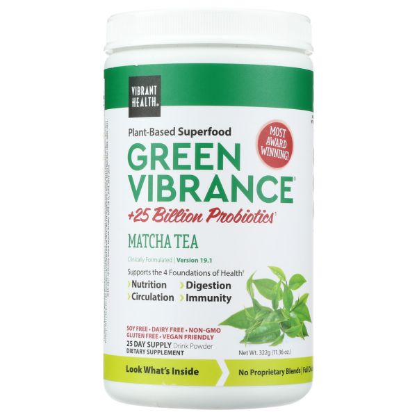 VIBRANT HEALTH: Green Vibrance Matcha Tea, 11.16 oz