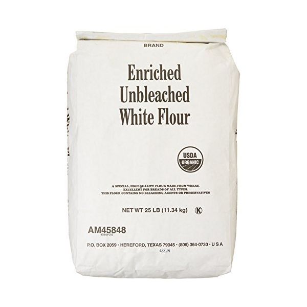 ARROWHEAD MILLS: Organic Unbleached White Flour, 25 lb