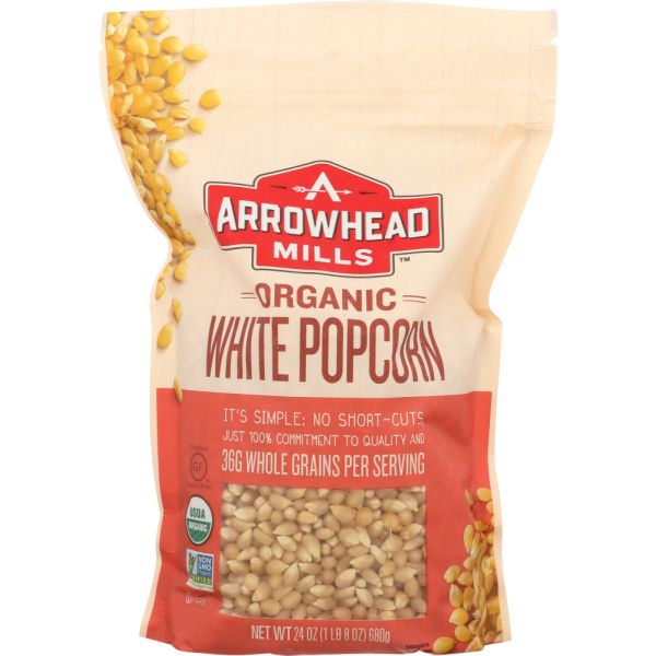 ARROWHEAD MILLS: Organic White Popcorn, 24 oz