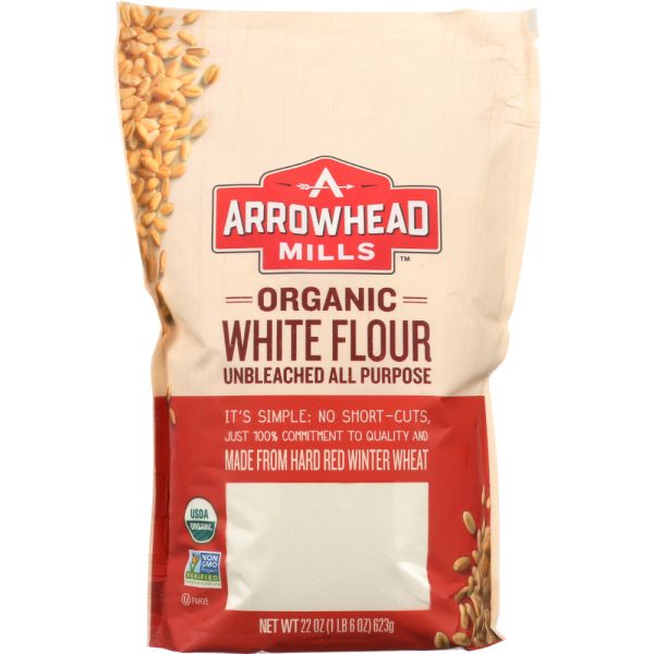 ARROWHEAD MILLS: Organic Unbleached White Flour, 22 oz