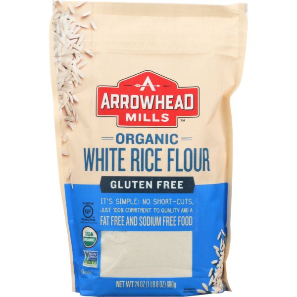 ARROWHEAD MILLS: Organic Gluten Free White Rice Flour, 24 oz