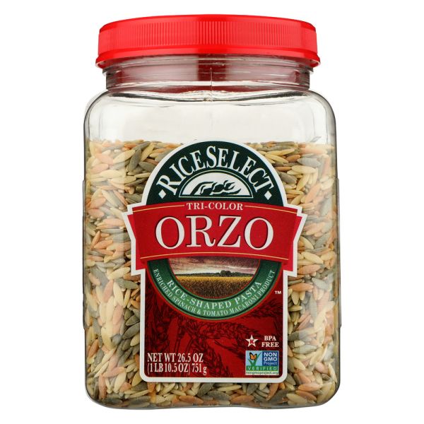 RICESELECT: Orzo Tri-Color Pasta, 26.5 oz