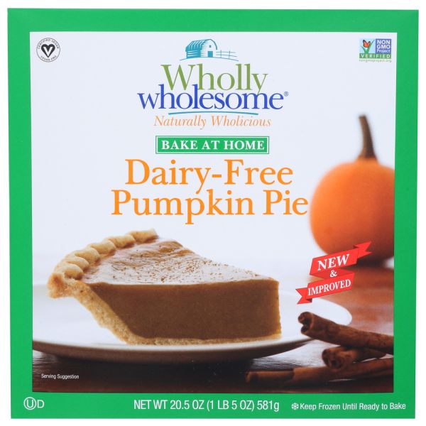 WHOLLY WHOLESOME: Frozen Dairy-Free Pumpkin Pie, 25.50 oz